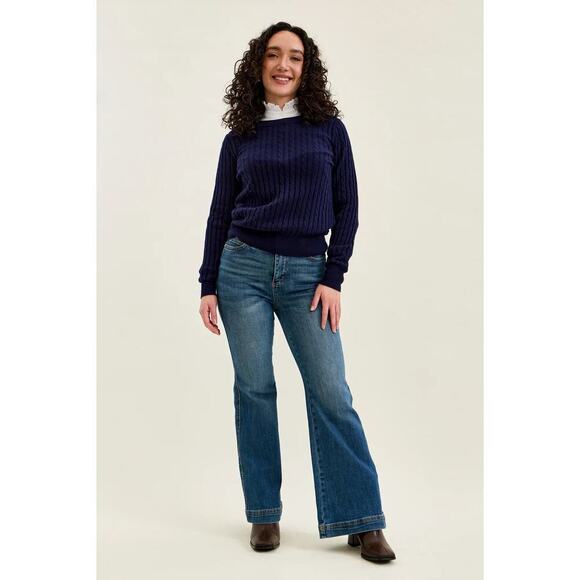 Judy Blue Denim - Petite Flare Tummy Control Double Button High Waist Jean (Make Offer)